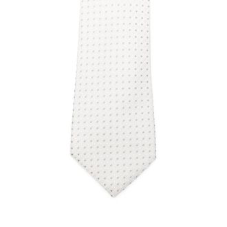 Canali Micro-Pattern Silk Necktie - White