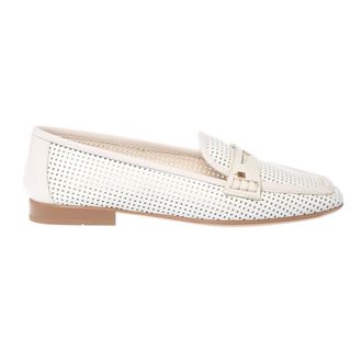 Baldinini Perforated Loafer - female - Baldinini - Loafers - White - 5 1/2 UK - Shoes