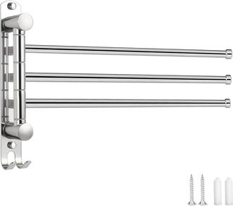OEM Toallero De Ba&ntilde;o De Pared Con 3 Barras, Soporte Giratorio De 180&deg; De Acero Inoxidable Para Toallas De Cocina, Accesorio Para Guardar Toallas De Ba&ntilde;o, 