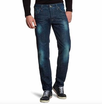 G-Star Mens Low Tapered Hammered Jeans In Dark Aged