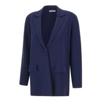 KANGRA Milano Stitch Viscose Blend Blazer - female - Kangra - Blazers - Blue - XL - Jackets