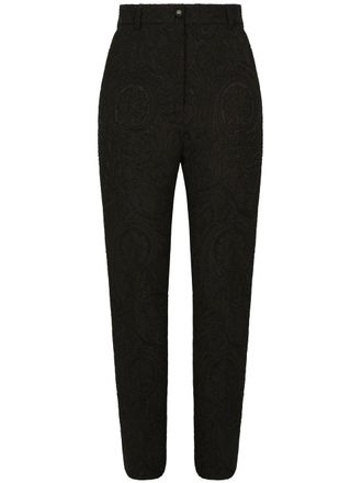 Dolce & Gabbana high-waisted jacquard trousers - Black