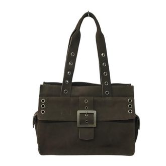 Dolce & Gabbana Brown Suede Leather Tote Bag (Pre-Owned)