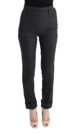 Ermanno Scervino Gray Virgin Wool Skinny Casual Womens Pants