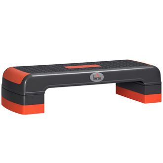 No Brand Escal&oacute;n De Fitness Aer&oacute;bico Ajustable Con 3 Posiciones De Altura (10-15-20 Cm) En Pl&aacute;stico Negro Y Rojo