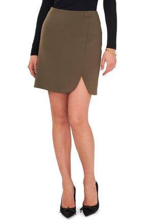 Vince Camuto Overlap Miniskirt in Light Olive at Nordstrom, Size 6
