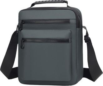 Generic Compatible For Men Outdoor Leisure Pure Color Simple Commuting Large Capacity Trendy Crossbody Single Shoulder Handbag(L)