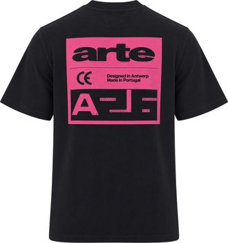 Arte Crew-Neck Cotton T-Shirt - Black