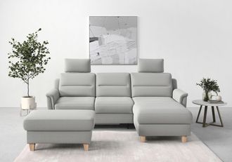 Sit&more Ecksofa »Farö L-Form« inklusive Federkern, wahlweise mit Bettfunktion und Bettkasten