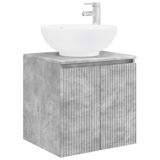 vidaXL Vanidad Con Lavabo De Pared Gris Hormig&oacute;n 49,5 X 44,5 X 65 Cm Vidaxl