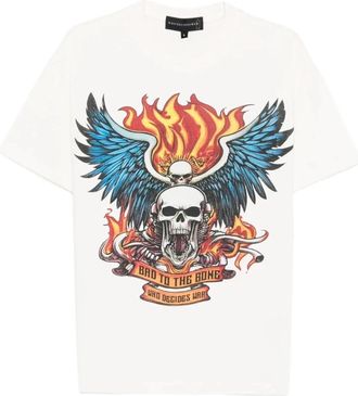 Who Decides War by Ev Bravado BAD TO Bone Cloud Sweater - Heren - T-shirts - Wit - XL - Tops