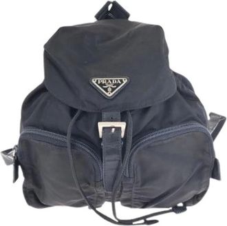 Prada Pre-owned Backpacks, female, Black, Size: ONE SIZE Pre-owned Tessuto Nylon Backpack