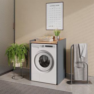 Vicco Armario Para Lavadora Viktor, Antracita/roble Dorado, 67.8 X 94.6 Cm Con Llanta, Vicco