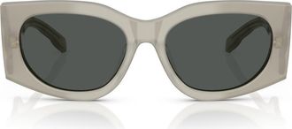 Tory Burch Kira 56mm Rectangular Sunglasses in Grey Green at Nordstrom