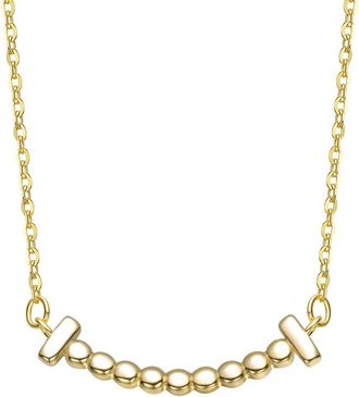 Genevive 14K Plated Bar Necklace