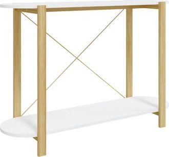 vidaXL Vidaxl - Mesa consola de madera contrachapada blanco 110x38x75 cm