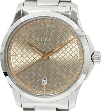 Gucci Pre-owned Watches, male, Brown, Size: ONE SIZE Pre-owned G-Timeless Stainless Steel Watch