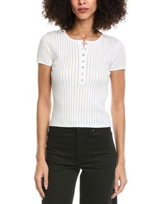 Bella Dahl Cap Sleeve Cashmere-Blend Henley
