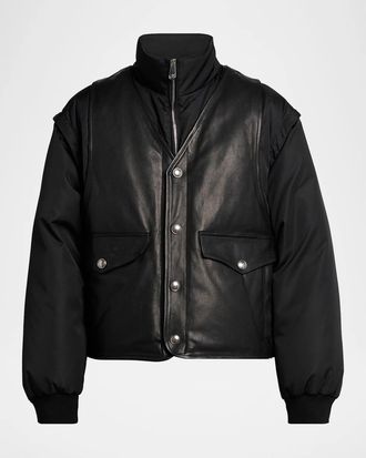 Versace Men & apos;s Layered Stand-Collar Down Jacket