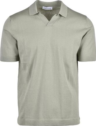 Bellwood Sage Green Relaxed Fit Brushed Cotton Knit Polo Shirt