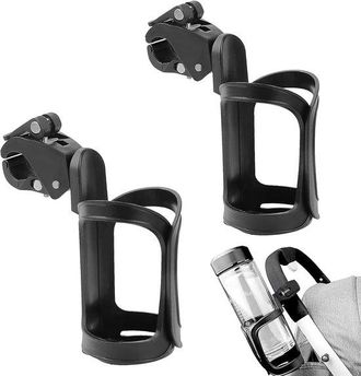 OEM Portavasos Para Bicicleta, 2 Piezas, Ajustable 360 Grados, Portavasos Para Cochecito, Bicicletas De Monta&ntilde;a, Cochecitos Y Sillas De Ruedas, Negro