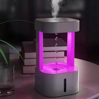 OEM Humidificador Antigravedad Con Forma De Gotas De Agua - Vapor Fr&iacute;o - Luces Led - Dormitorio U Oficina - 580 Ml