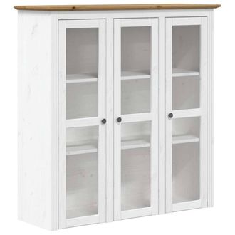 Berkfield Home Highborad BODO White & Brown 115.5x43x200.5cm Solid Wood Pine | Size: 115.5x43x200.5 cm