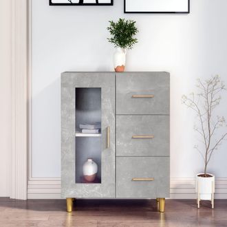 vidaXL Aparador De Madera De Ingenier&iacute;a Gris Hormig&oacute;n 69,5x34x90 Cm Vidaxl