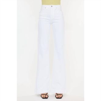 Kancan Holly High Rise Wide Flare Jeans In White