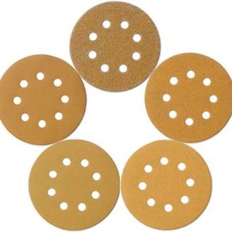 OEM Discos De Lijado De 125 Mm Con Sistema De Velcro Y 8 Orificios - 100 Unidades, Papel De Lija De Grano Mixto 60/80/120/240/320, Discos De Lijado Orbita