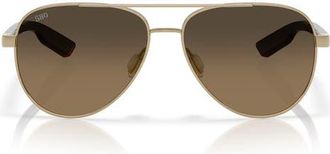 Costa 57mm Peli Gradient Polarized Pilot Sunglasses in Brushed Gold /Copper 580G at Nordstrom
