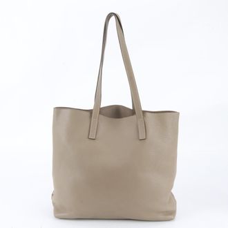 Prada Grayish Leather Handbag Shoulder Bag Tote Bag (Pre-Owned)
