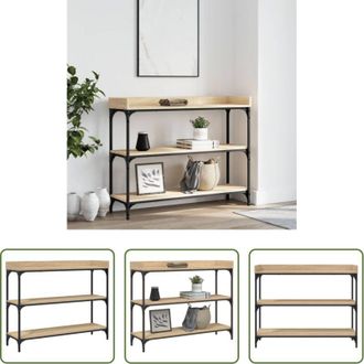 vidaXL Tavolo da ingresso - Tavolino Consolle con Ripiani Rovere Sonoma 100x30x80 cm