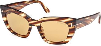 Tom Ford Cat-Eye Zonnebril - Dames - Zonnebrillen - Bruin - 53 MM - Accessoires