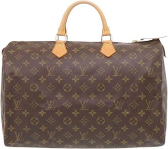 Louis Vuitton Pre-owned Monogram Canvas Handbag - Dames - Vintage Handtas - Bruin - ONE Size - Leer - Vintage