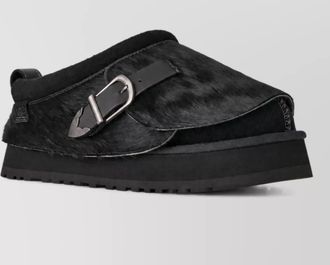 UGG leather platform slippers
