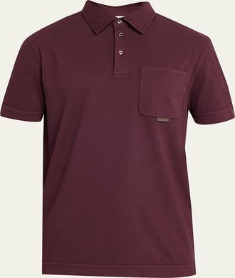 Moncler Mens Short-Sleeved Cotton Polo Shirt