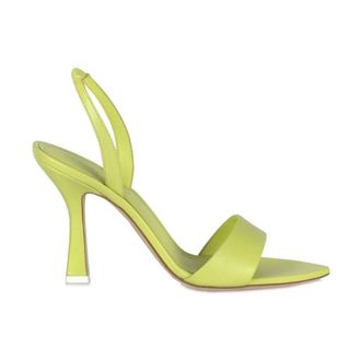 3Juin 3Juin, Schoenen, Dames, Groen, 40 EU, Leer, Leren sandaal met geometrische hak