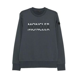 Moncler Sweatshirts, male, Blue, Size: M Cotton Sweatshirt