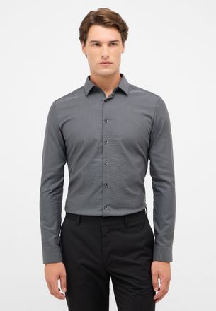 Eterna Langarmhemd ETERNA SUPER SLIM, Herren, Gr. 38, Normalgr&ouml;ssen, schwarz, 100% Baumwolle, schmal, Manschette, Hemden Langarmhemd, NON IRON (b&uuml;gelfrei)