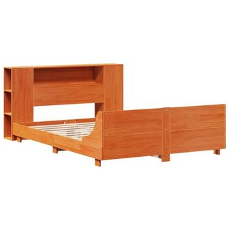 Berkfield Home Full Bed Frame without Mattress Wax Brown 140x200 cm Solid Wood Pine