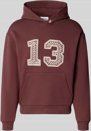 Review Hoodie mit Ketten-Stickerei in Schoko, Gr&ouml;&szlig;e XXL