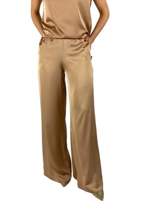 D.exterior Satin Look Pants In Copper