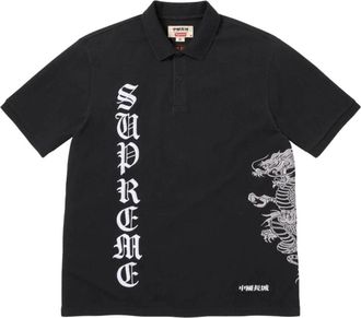 SUPREME x The Great China SS26 Wall Dragon Polo Black SUP-SS26-120-BLK