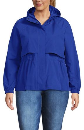 Lands End Plus Size Print Squall Packable Rain Jacket in Blue Breeze at Nordstrom, Size 3 X