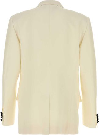 Valentino Garavani Mens White Wool Blazer Avorionero Giacche E Gilet Jacket