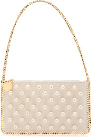 Stella McCartney Stella Mccartney Falabella Embellished Satin Shoulder Strap - White - One Size
