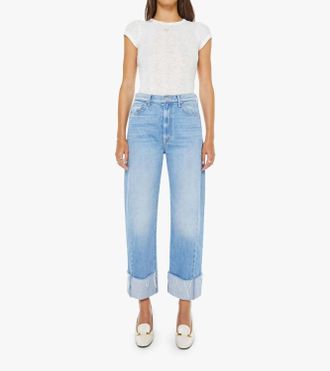 Mother Half Pipe Ankle Cuff Fray Jean In Last Bite