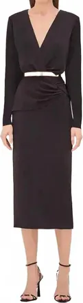 Alexis Fraser Midi Dress In Black