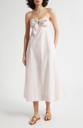 Poss&eacute; Rosie Stripe Cotton Strapless Dress in Pink Stripe at Nordstrom, Size Xx-Small
